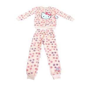 Hello Kitty Girls Pink Floral Sweatshirt and Joggers Set Size 5/6 NEW